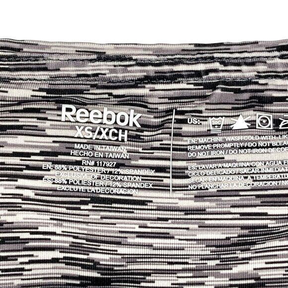 Reebook Athletic Capri Leggings XS Printed Gray Yoga Pilates Workout Gym Pull On - Picture 12 of 13